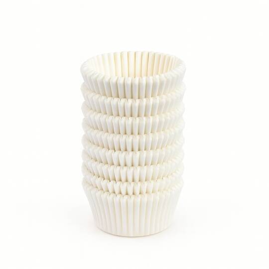 Roll-up Muffin Kağıt Kek Kapsülü İnce Beyaz Mini 50 Paket x 100 Adet