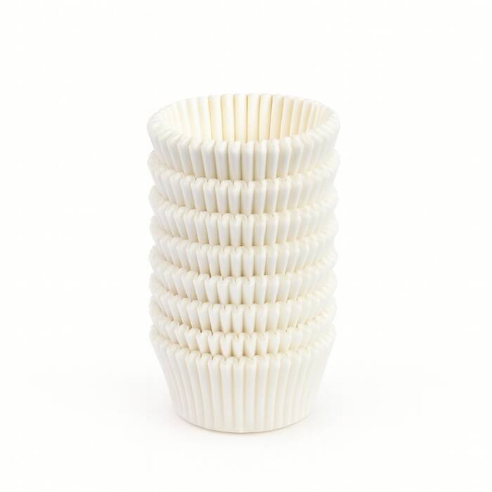 Roll-up Muffin Kağıt Kek Kapsülü İnce Beyaz Mini 50 Paket x 100 Adet - 1