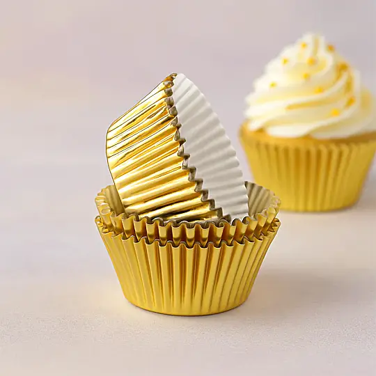 Roll-up Muffin Kek Kapsülü Altın İnce Mini 100 Paket x 100 Adet - 4
