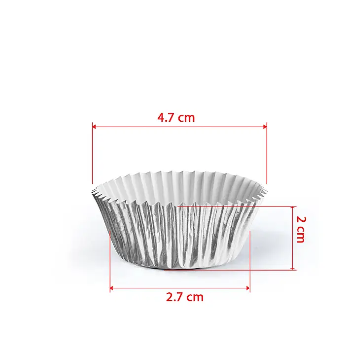 Roll-up Muffin Kek Kapsülü Gümüş İnce Mini 100 Paket x 100 Adet - 2