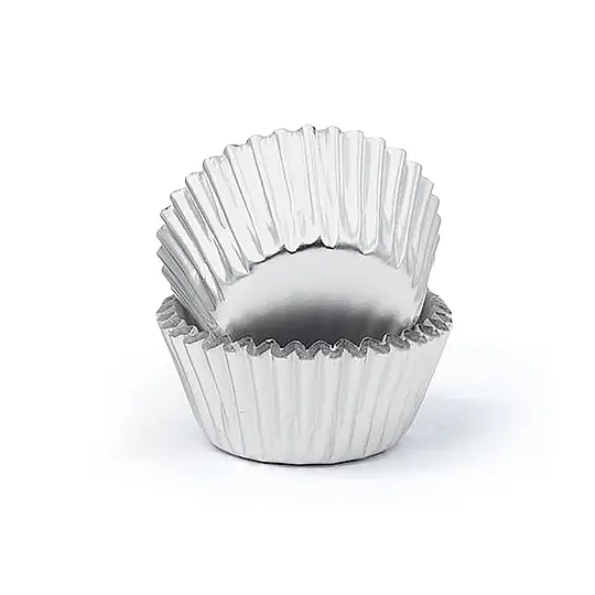 Roll-up Muffin Kek Kapsülü Gümüş İnce Mini 100 Paket x 100 Adet - 3