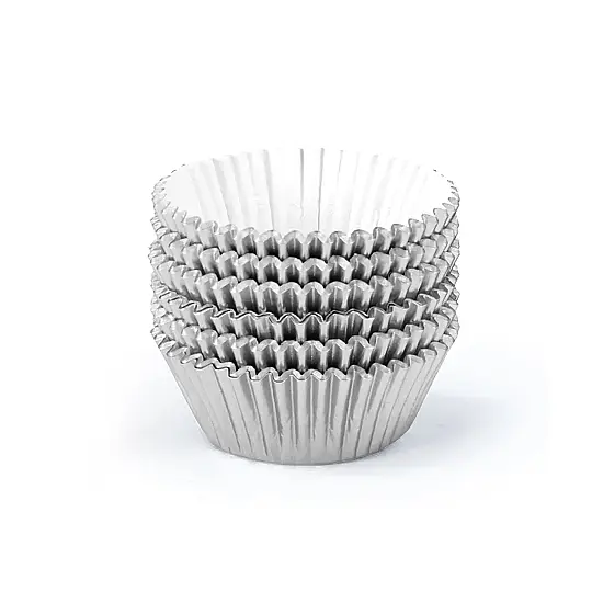 Roll-up Muffin Kek Kapsülü Gümüş İnce Mini 100 Paket x 100 Adet - 4