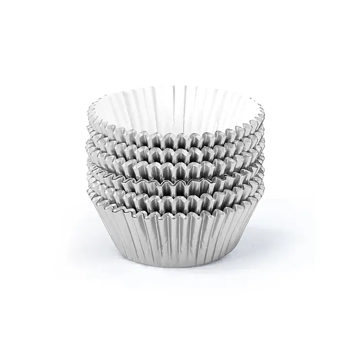 Roll-up Muffin Kek Kapsülü Gümüş İnce Mini 100 Paket x 100 Adet - 4