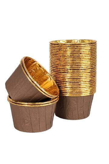 Roll-up Muffin Kek Kapsülü Kahverengi-Altın 60 Paket x 25 Adet