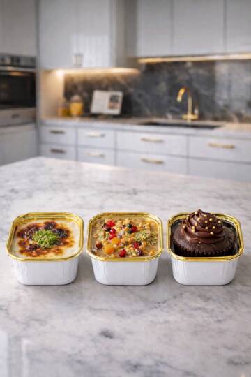 Roll-up Muffin Kek Kapsülü Kare Beyaz-Altın 60 Paket x 25 Adet