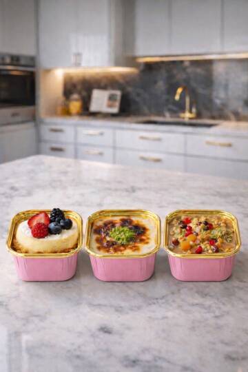 Roll-up Muffin Kare Pembe-Altın Kek Kapsülü 60 Paket x 25 Adet