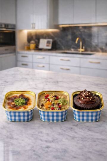 Roll-up Muffin Kare Mavi-Altın Kek Kapsülü 60 Paket x 25 Adet