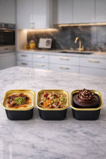 Roll-up Muffin Kare Siyah-Altın Kek Kapsülü 60 Paket x 25 Adet
