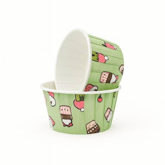 Roll-up Muffin Kek Kapsülü Dondurma Desenli Mint 30 Paket x 50 Adet