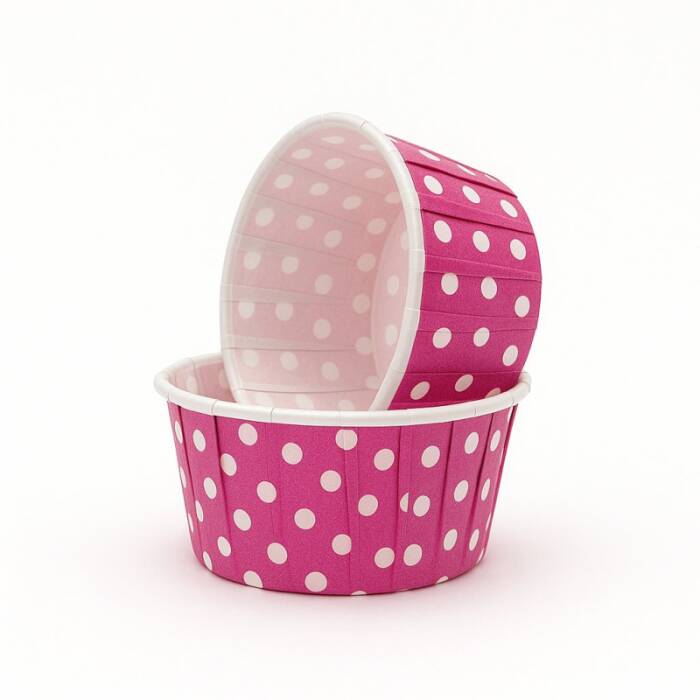 Roll-up Muffin Kek Kapsülü Pembe Puantiyeli 30 Paket x 50 Adet - 1