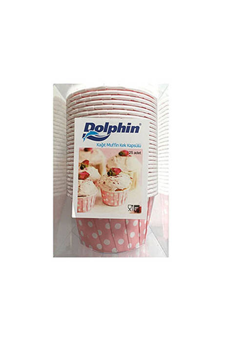 Roll-up Muffin Kek Kapsülü Pembe Puantiyeli 24 Paket x 25 Adet - 5