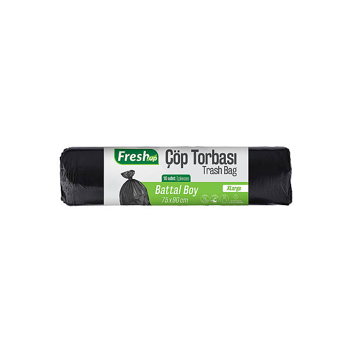 Fresh-Up Çöp Torbası Battal Boy 75 * 90cm 140g Siyah 50 Paket x 10 Adet - 1