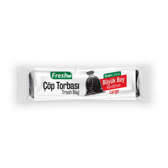 Fresh-Up Çöp Torbası Büyük Boy 60*80 cm Siyah 50 Paket x 10 Adet