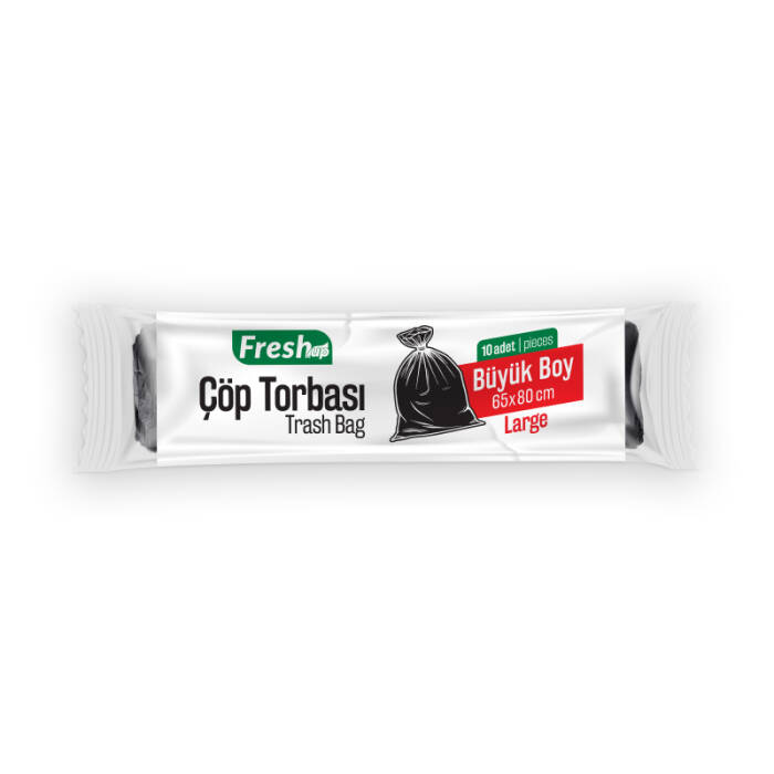 Fresh-Up Çöp Torbası Büyük Boy 60*80 cm Siyah 50 Paket x 10 Adet - 1