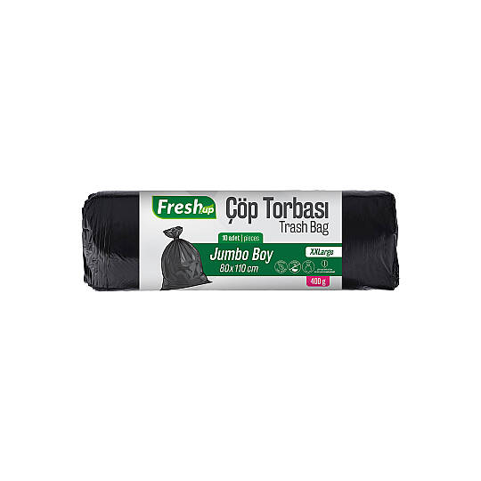 Fresh-Up Çöp Torbası Jumbo Boy Siyah 400 g 80*110 cm 20 Paket x 10 Adet
