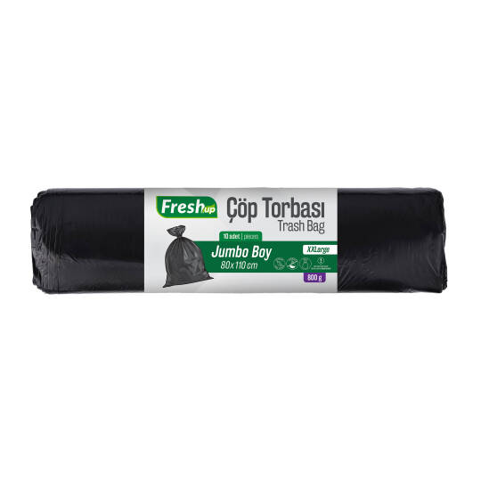 Fresh-Up Çöp Torbası Jumbo Boy 80*110 cm Siyah 10 Paket x 10 Adet