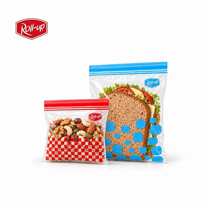 Roll-Up Çift Kilitli Saklama Poşeti 0,4+1 Litre 30 Adet x 24 Paket – Koli - 1