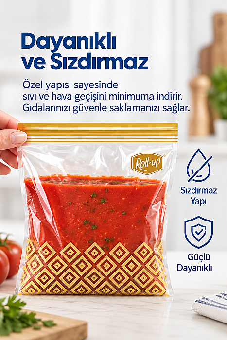 Roll-Up Çift Kilitli Saklama Poşeti 1,2 Litre 20 Adet x 24 Paket – Koli - 3