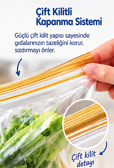 Roll-Up Çift Kilitli Saklama Poşeti 1,2 Litre 20 Adet x 24 Paket – Koli - 4