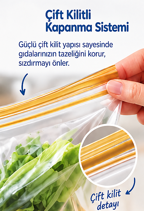 Roll-Up Çift Kilitli Saklama Poşeti 1,2 Litre 20 Adet x 24 Paket – Koli - 4