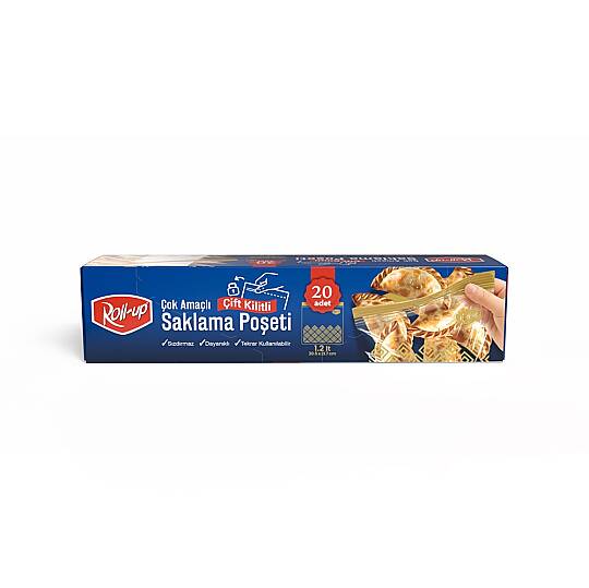 Roll-Up Çift Kilitli Saklama Poşeti 1,2 Litre 20 Adet x 24 Paket – Koli - 5