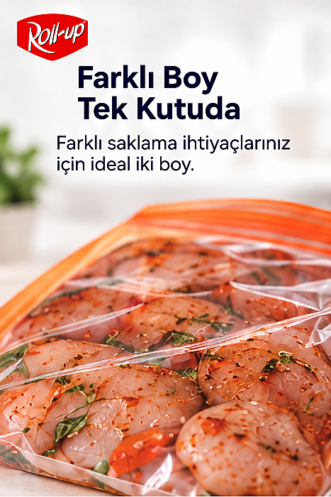 Roll-Up Çift Kilitli Saklama Poşeti 1+2,5 Litre 30 Adet x 24 Paket – Koli - 3