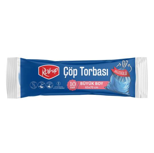 Roll-up Çöp Torbası Büyük Boy Büzgülü 65*70 cm 25 Paket x 10 Adet