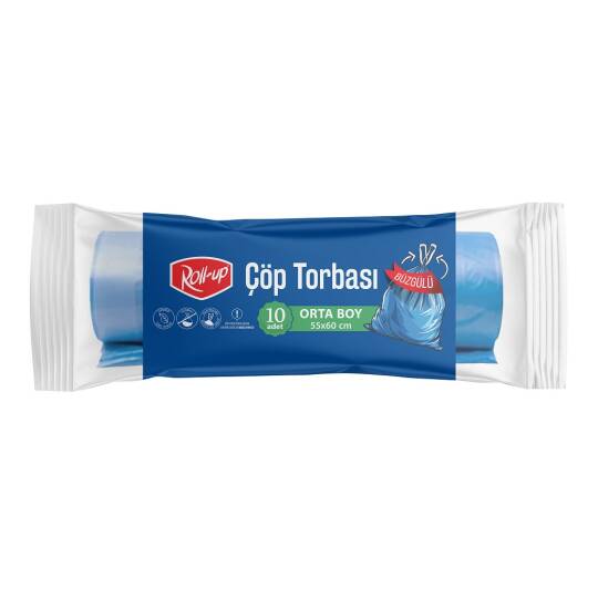 Roll-up Orta Boy Büzgülü Çöp Torbası 55*60 cm 25 Paket x 10 Adet