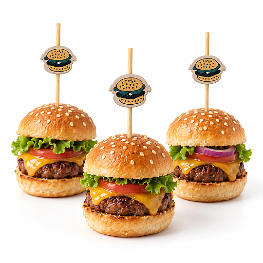 Roll-Up Dekoratif Bambu Kürdan Hamburger 12 cm 50 Adet x 50 Paket – Koli - 2