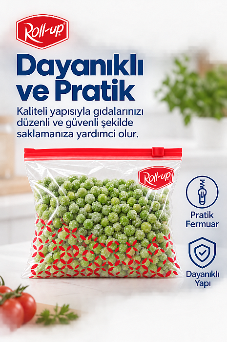 Roll-Up Fermuarlı Buzdolabı Poşeti 1 Litre 10 Adet | 24 Paket – Koli - 3
