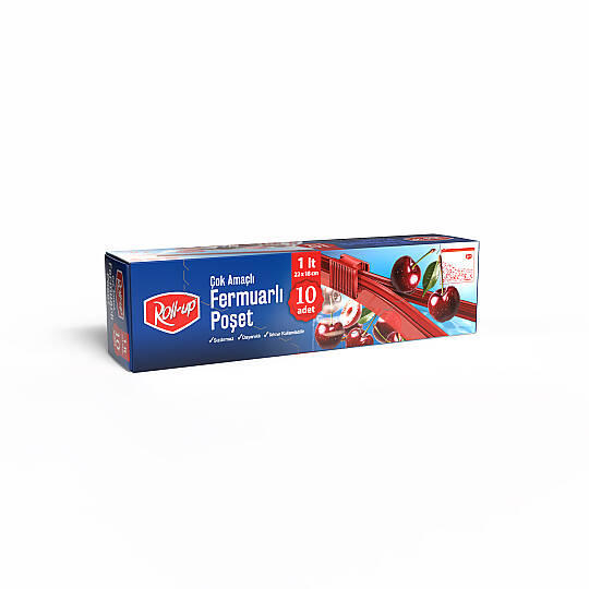 Roll-Up Fermuarlı Buzdolabı Poşeti 1 Litre 10 Adet | 24 Paket – Koli - 5