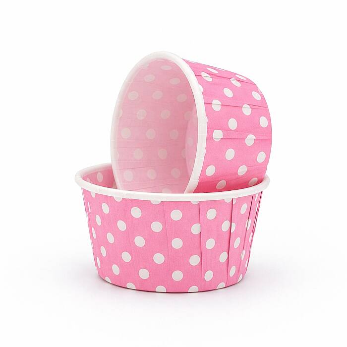 Roll-up Muffin Kek Kapsülü Açık Pembe Puantiyeli 30 Paket x 50 Adet - 1