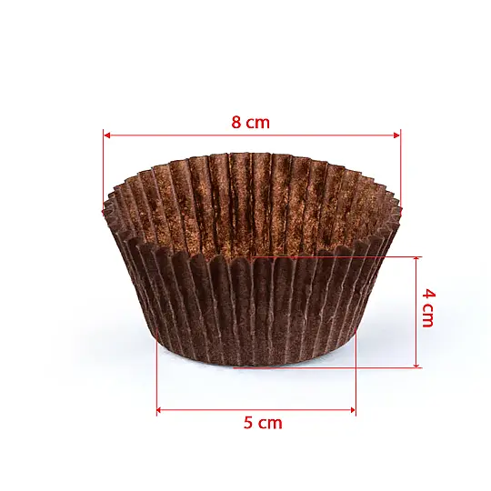 Roll-up Muffin Kek Kapsülü Kahverengi İnce 50 Paket x 100 Adet - 2