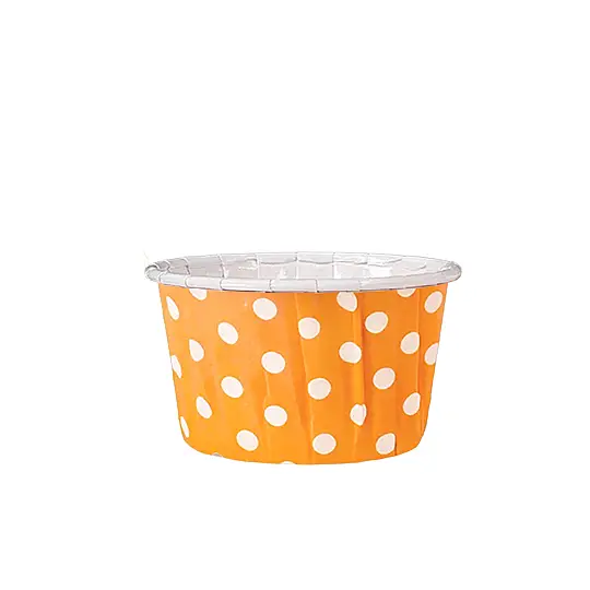 Roll-up Muffin Kek Kapsülü Turuncu Puantiyeli 30 Paket x 50 Adet - 2