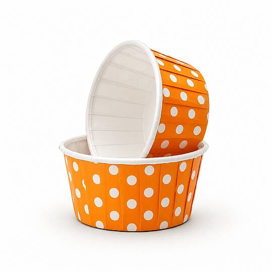 Roll-up Muffin Kek Kapsülü Turuncu Puantiyeli 30 Paket x 50 Adet
