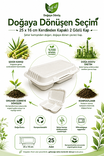 Roll-Up Nature Dreams Ekolojik 2 Gözlü Kendinden Kapaklı Kap 25x16 cm 25 Adet x 20 Paket – Koli - 3