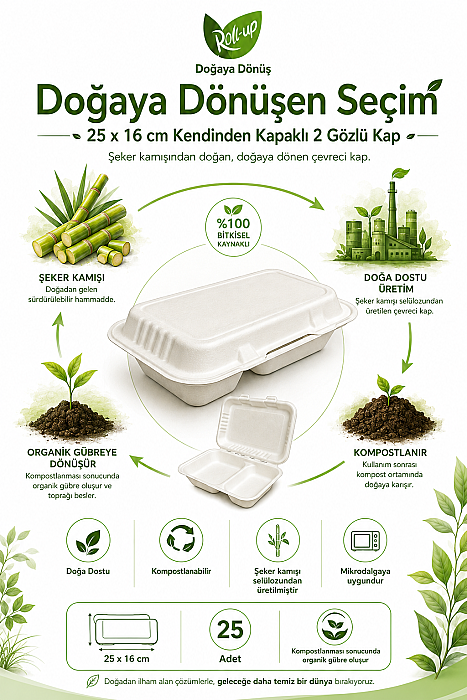 Roll-Up Nature Dreams Ekolojik 2 Gözlü Kendinden Kapaklı Kap 25x16 cm 25 Adet x 20 Paket – Koli - 3