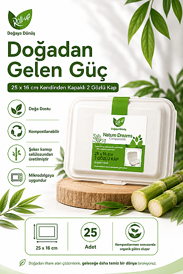 Roll-Up Nature Dreams Ekolojik 2 Gözlü Kendinden Kapaklı Kap 25x16 cm 25 Adet x 20 Paket – Koli - 4