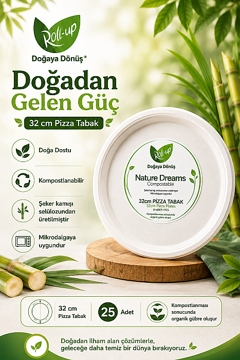 Roll-up Nature Dreams Ekolojik Karton Derin Tabak 23cm 25 Adet x 20 Paket - Koli - 3