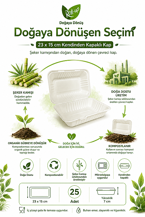 Roll-Up Nature Dreams Ekolojik Kendinden Kapaklı Kap 23x15 cm 25 Adet x 20 Paket – Koli - 4