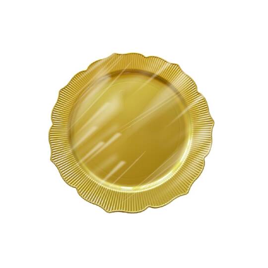 Roll-up Plastik Kalın Tabak Küçük 18 cm Altın 6 Adet | 20 Paket – Koli