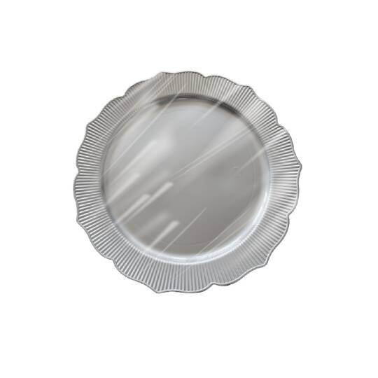 Roll-up Plastik Kalın Tabak Küçük 18 cm Gümüş 6 Adet | 20 Paket – Koli
