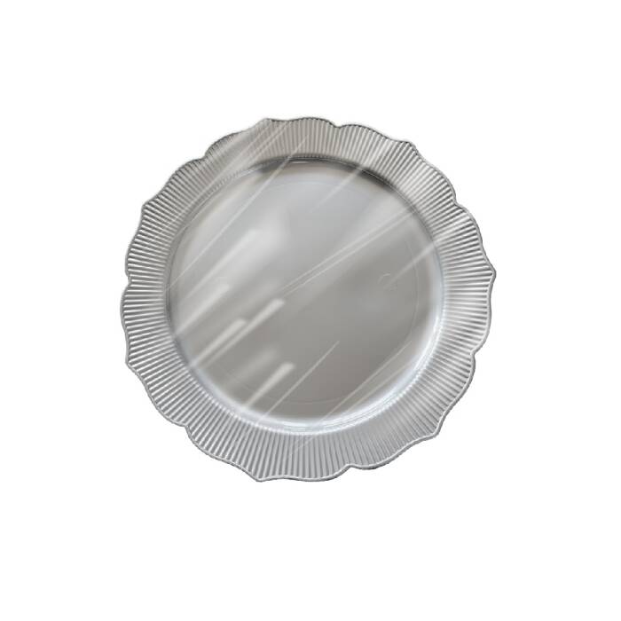 Roll-up Plastik Kalın Tabak Küçük 18 cm Gümüş 6 Adet | 20 Paket – Koli - 1