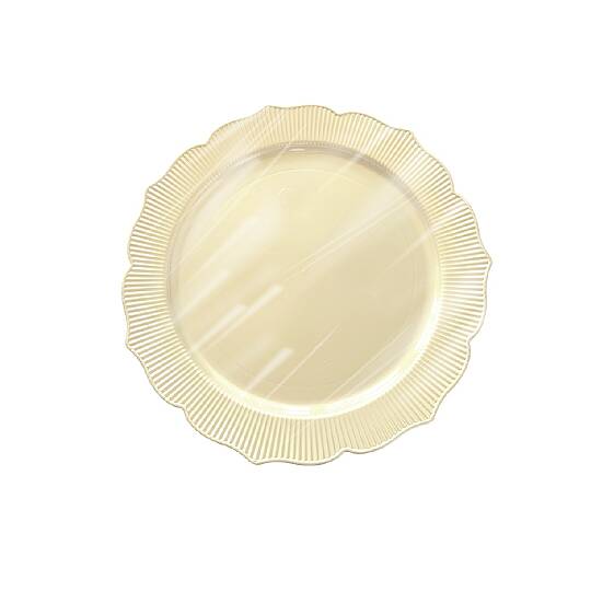 Roll-up Plastik Kalın Tabak Küçük 18 cm Krem 6 Adet | 20 Paket – Koli