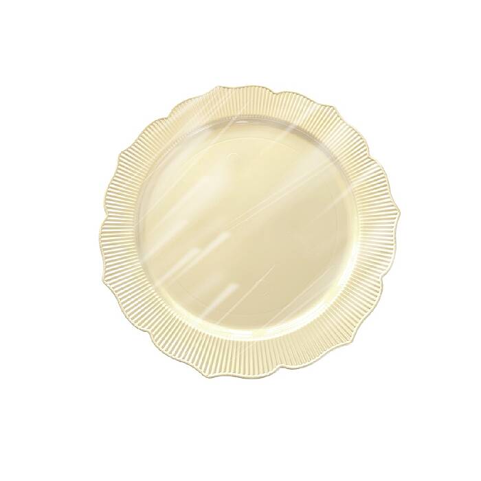 Roll-up Plastik Kalın Tabak Küçük 18 cm Krem 6 Adet | 20 Paket – Koli - 1