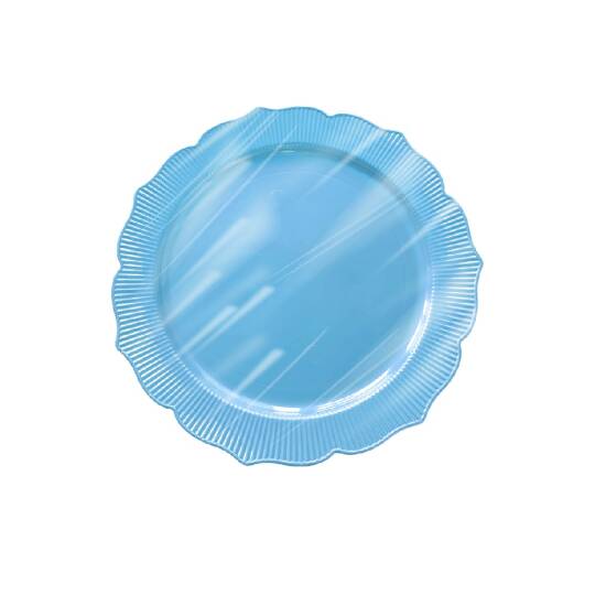Roll-up Plastik Kalın Tabak Küçük 18 cm Mavi 6 Adet | 20 Paket – Koli