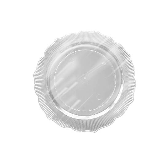 Roll-up Plastik Kalın Tabak Küçük 18 cm Şeffaf 6 Adet | 20 Paket – Koli