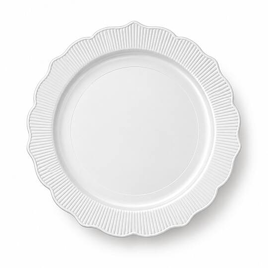 Roll-up Plastik Kalın Tabak Büyük 26 cm Beyaz 6 Adet | 20 Paket – Koli