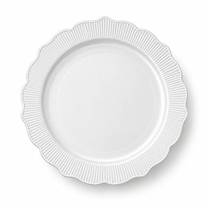 Roll-up Plastik Kalın Tabak Büyük 26 cm Beyaz 6 Adet | 20 Paket – Koli - 1