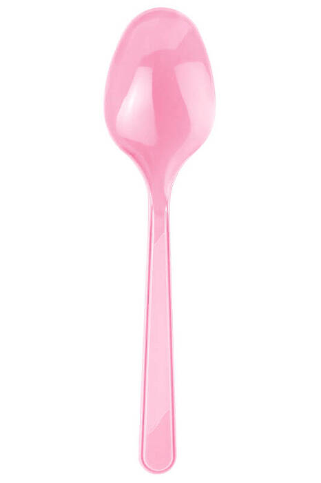 Roll-up Plastik Kaşık Pembe 40 Paket x 25 Adet - 1
